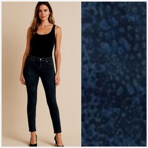 Y2K 90's DNKY Slim Straight Leopard Print Jeans 8 Animal Print